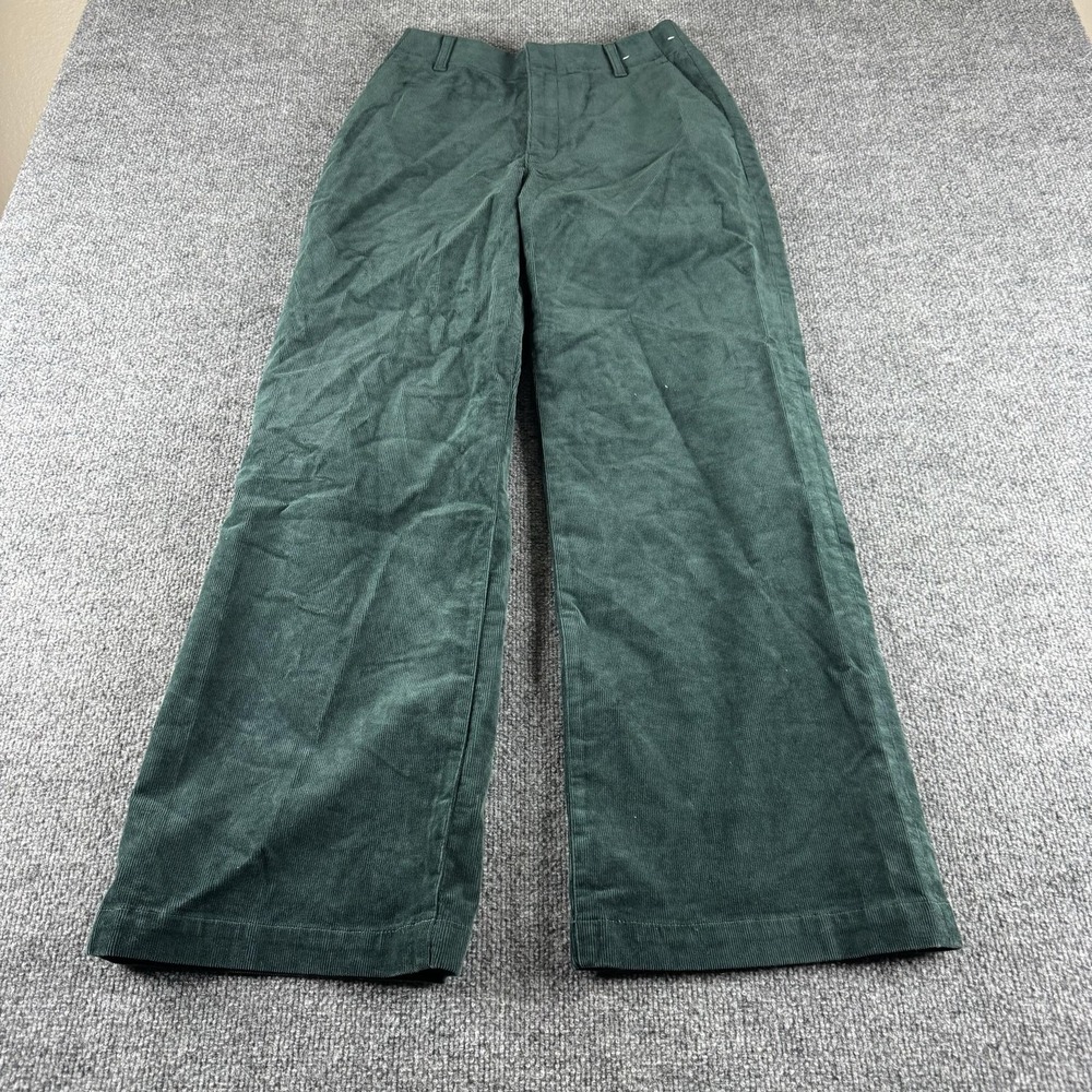 Uniqlo Deep Forest Green Wide-Leg Corduroy Pants